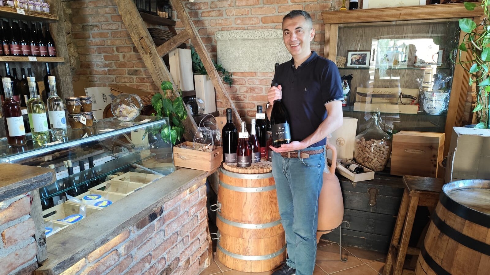Žlahtina Nada 1974 is an excellent accompaniment to the shrimp and it brings back memories of our visit to the winery last spring 